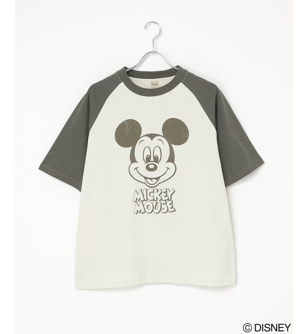 VENCE share style「Mickey Mouse ミッキーマウス USED風フェイスプリントTシャツ」|Tシャツ・カットソー|