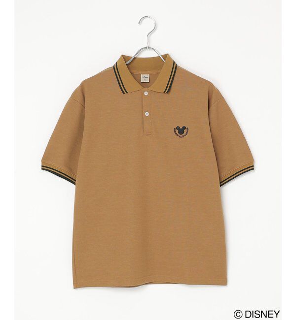 VENCE share style「Mickey Mouse ミッキーマウス 鹿の子リブラインポロシャツ」|その他|キャメル