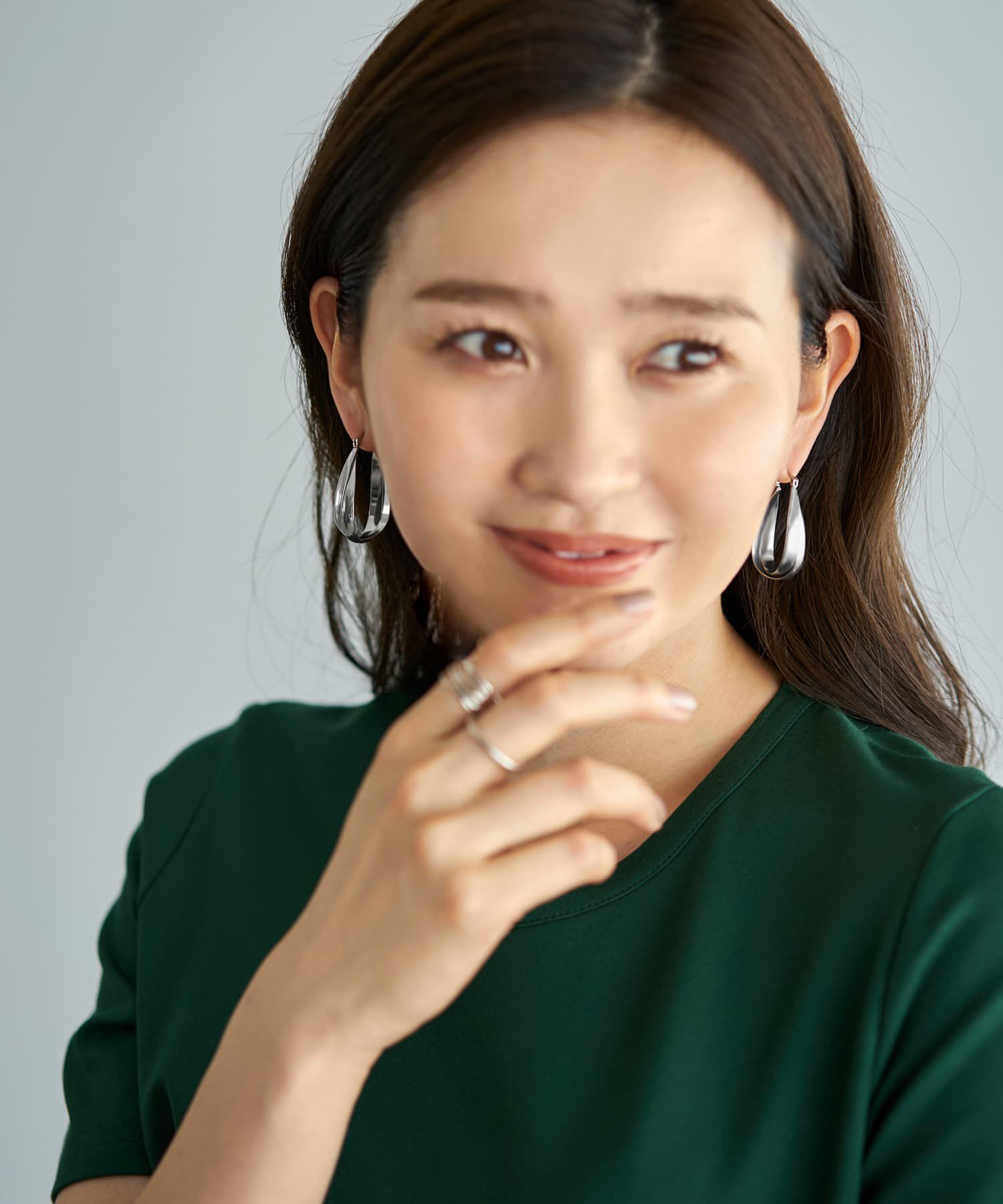 STYLE DELI「くりぬきドロップフープピアス」|ピアス|