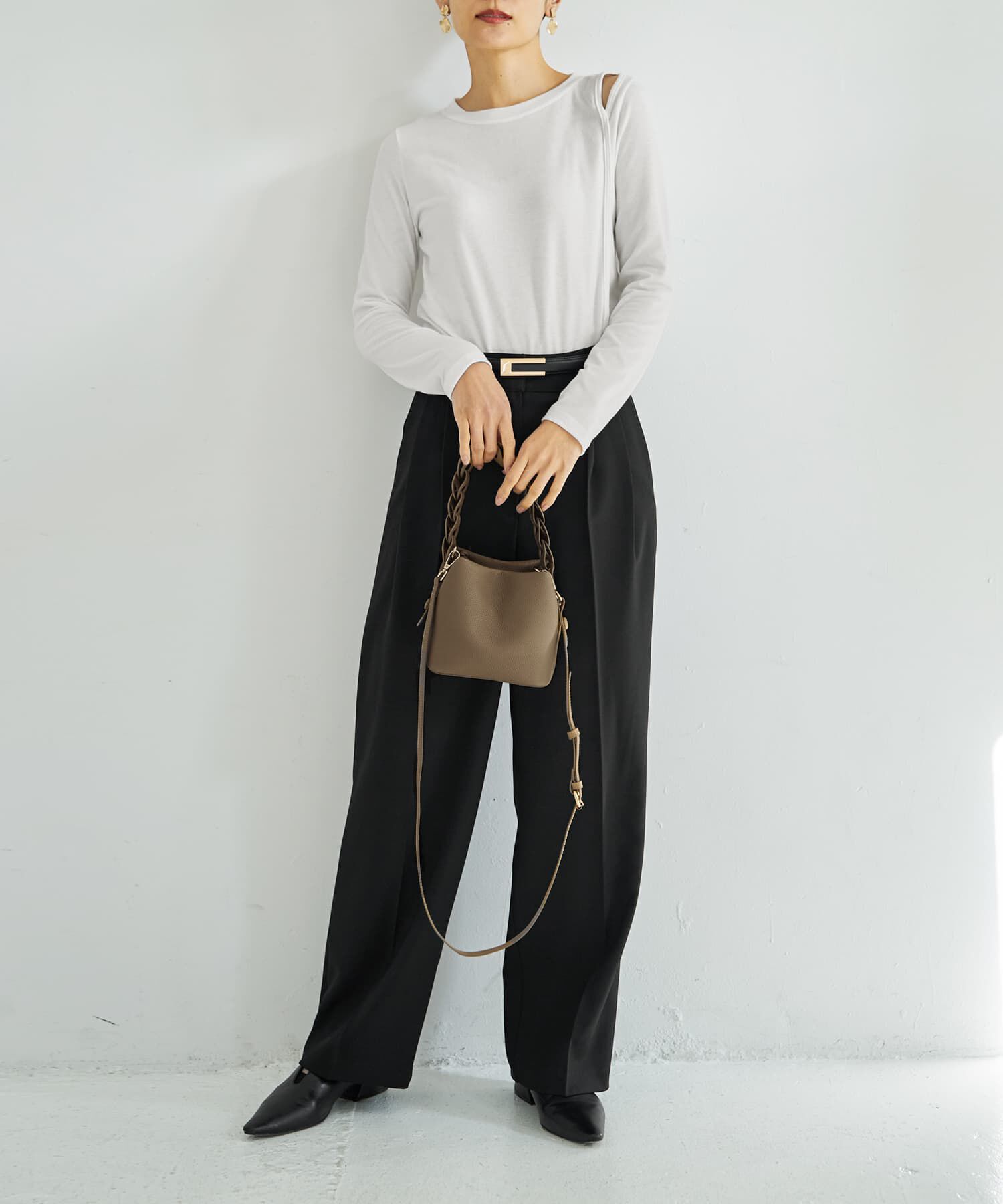 STYLE DELI「【DELI by】本革スクエアミニバケットバッグ」|ショルダー・メッセンジャー|