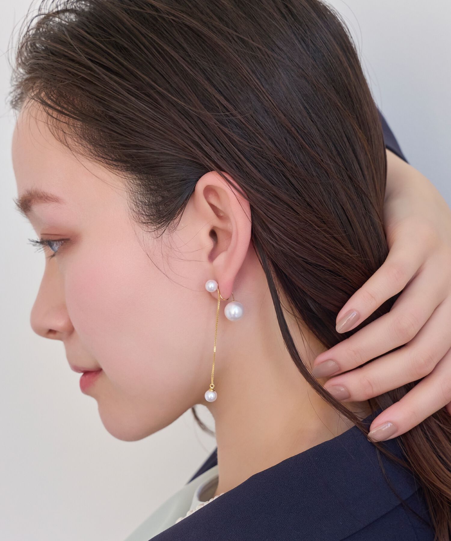 Phoebe「ロングバックモチーフイヤリング　パール」|イヤリング|