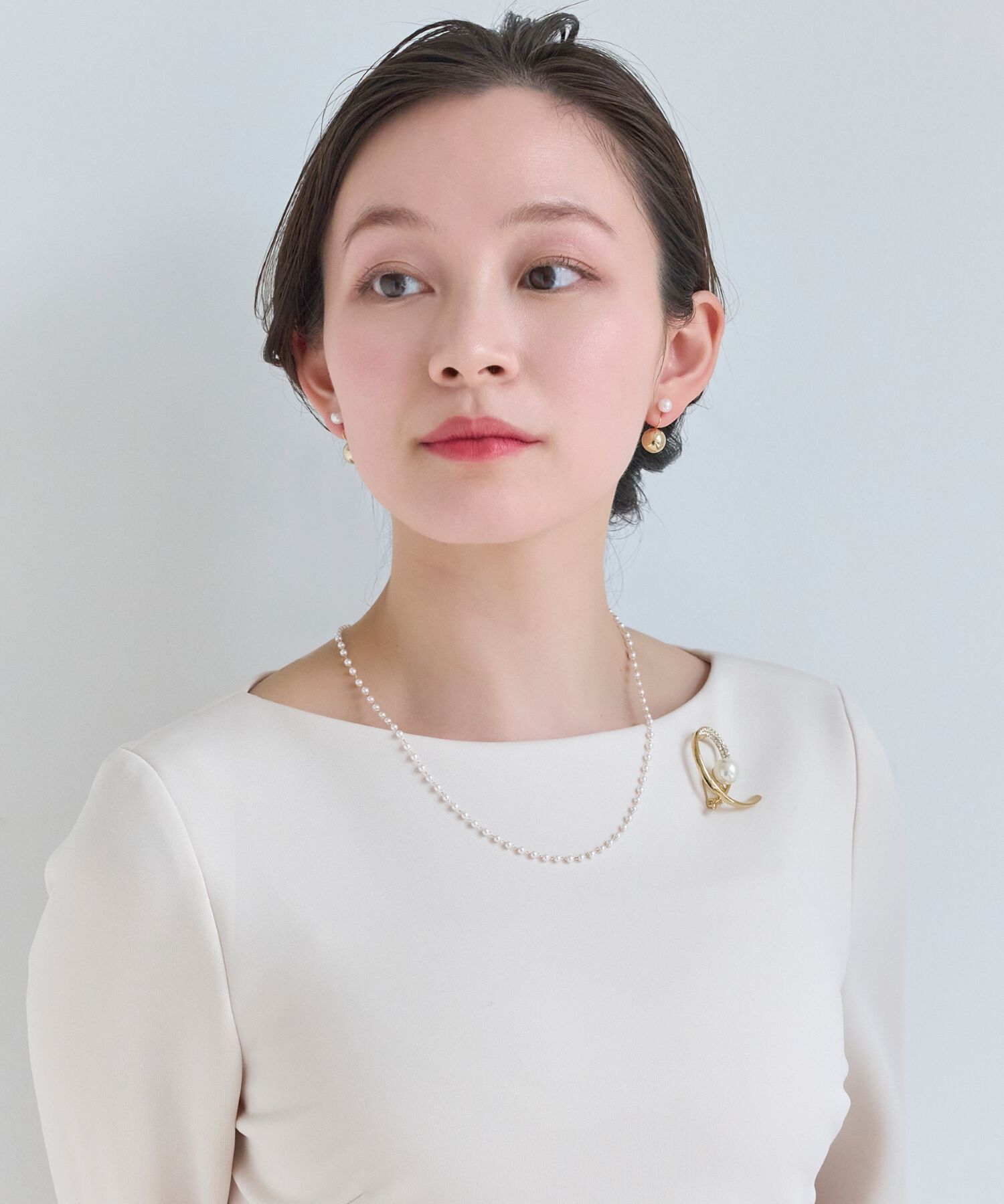 Phoebe「バックモチーフイヤリング　パール&times;メタル」|イヤリング|