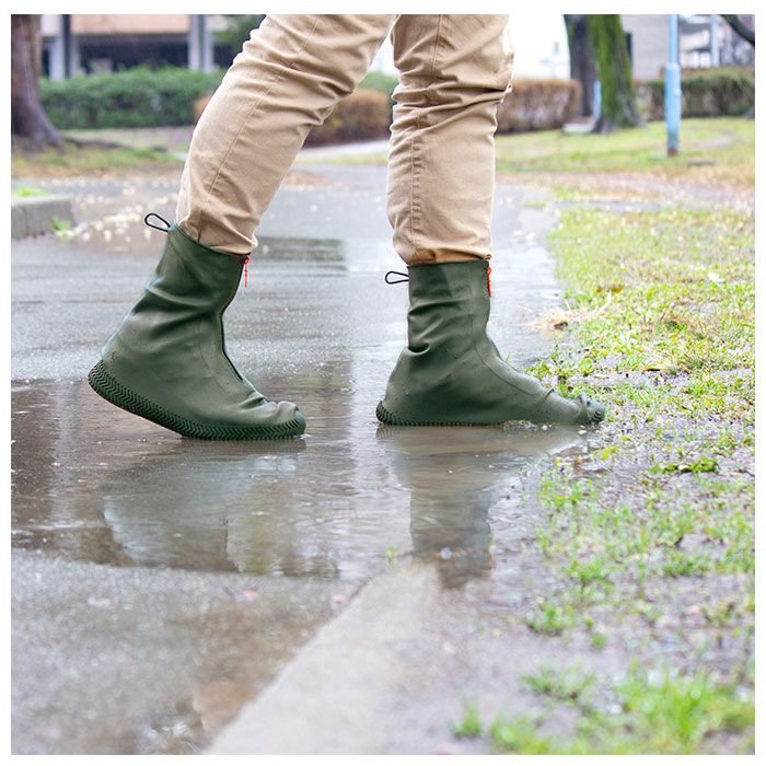 BACKYARD FAMILY「シューズカバー 防水 滑り止め 通販 シリコン ファスナー レインシューズ レインブーツ」|レインシューズ|