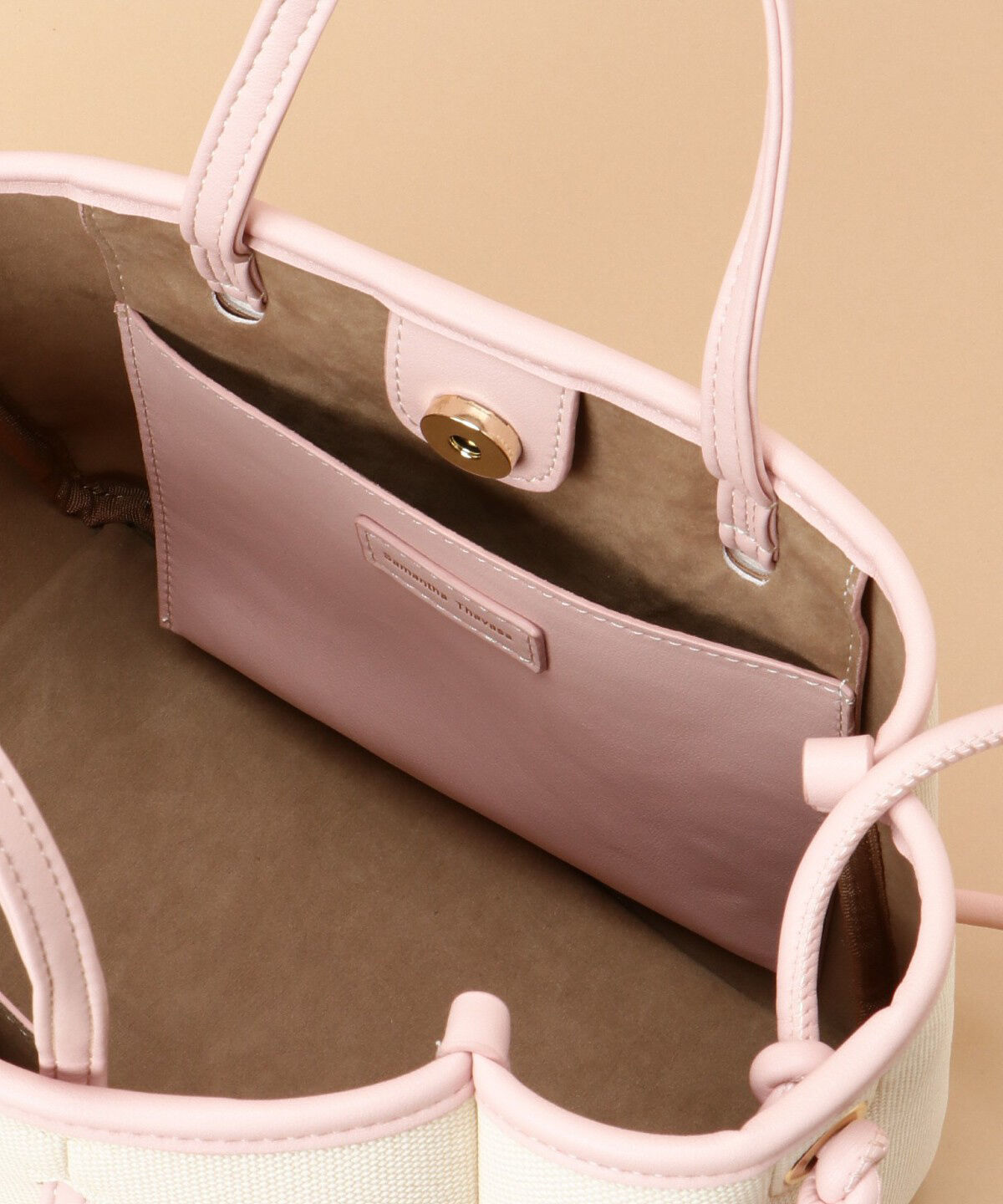 Samantha Thavasa「キャンバスデザイン 合皮トートバッグ 小サイズ」|トートバッグ|