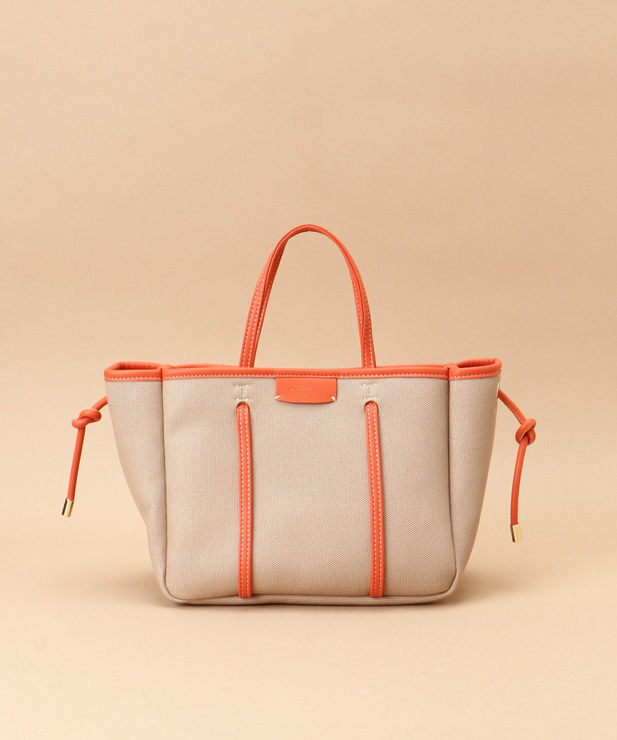 Samantha Thavasa「キャンバスデザイン 合皮トートバッグ 小サイズ」|トートバッグ|グレージュ