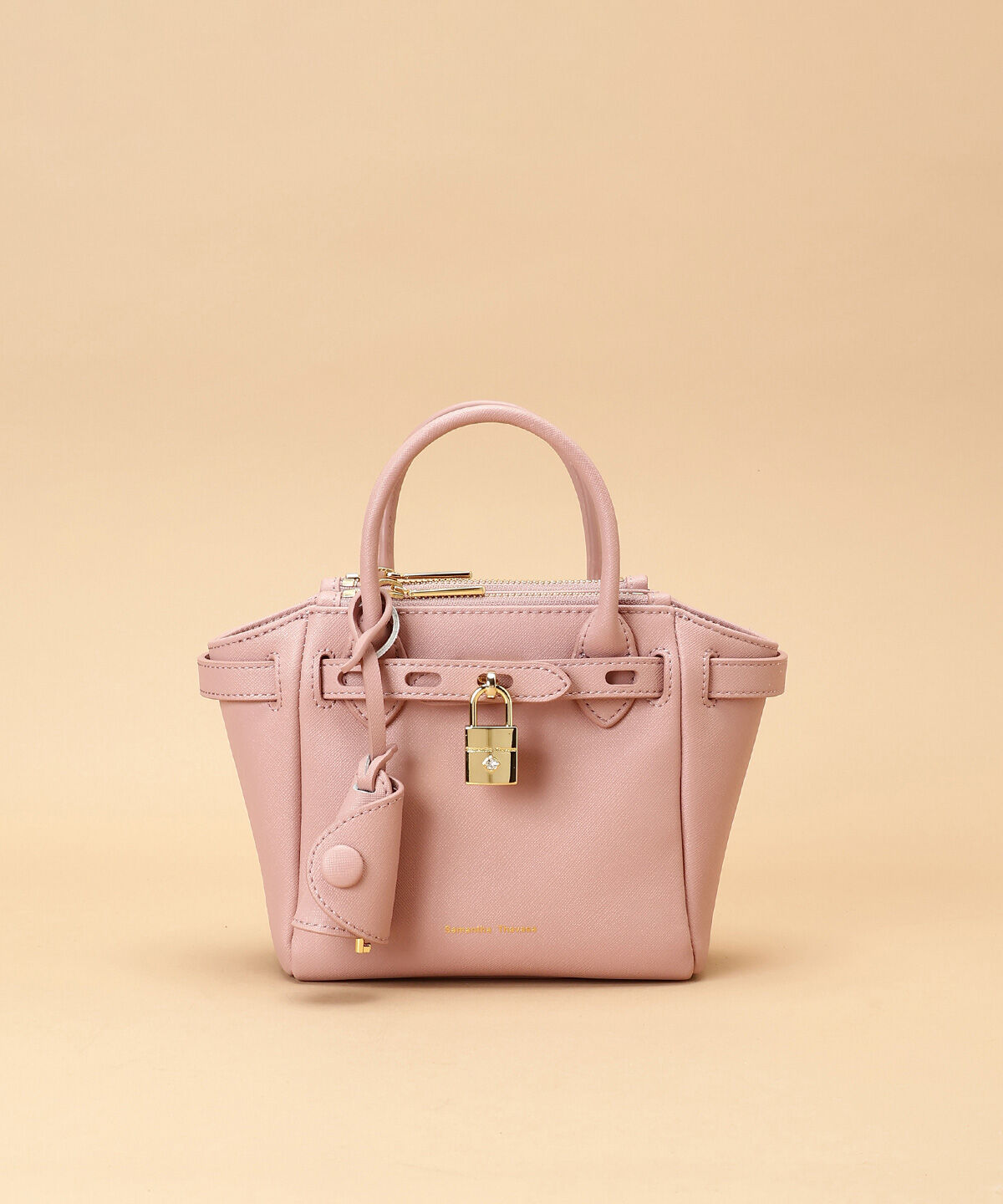 Samantha Thavasa「ベルトデザイン サマンサアゼル 小サイズ」|ハンドバッグ|ﾋﾟﾝｸﾍﾞｰｼﾞｭ