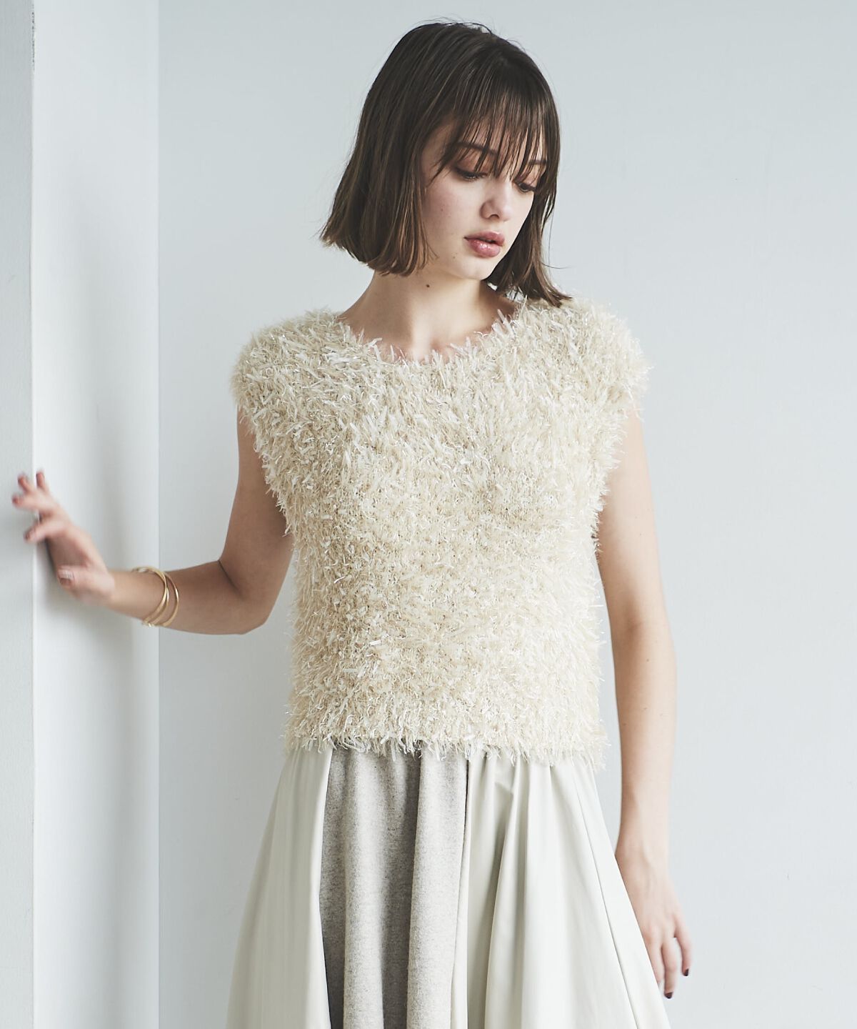 アンドクチュール「ふわニットノースリラメプルオーバー」|ニット・セーター|