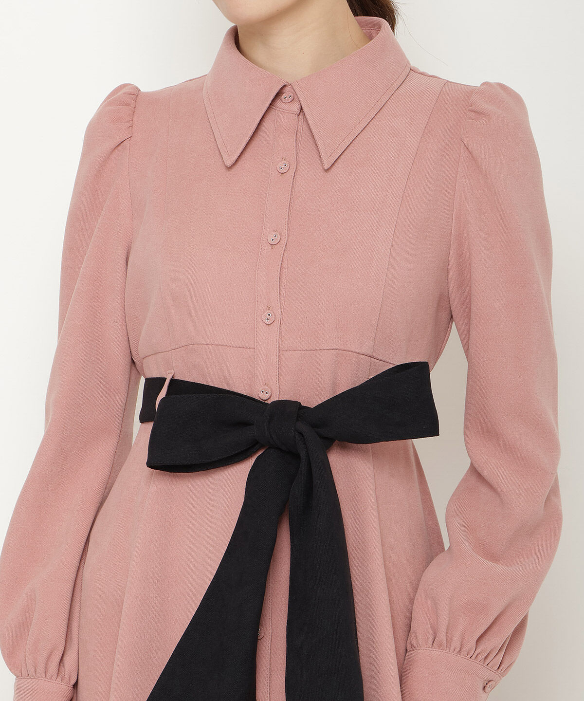 アンドクチュール「配色シャツワンピース」|ワンピース|