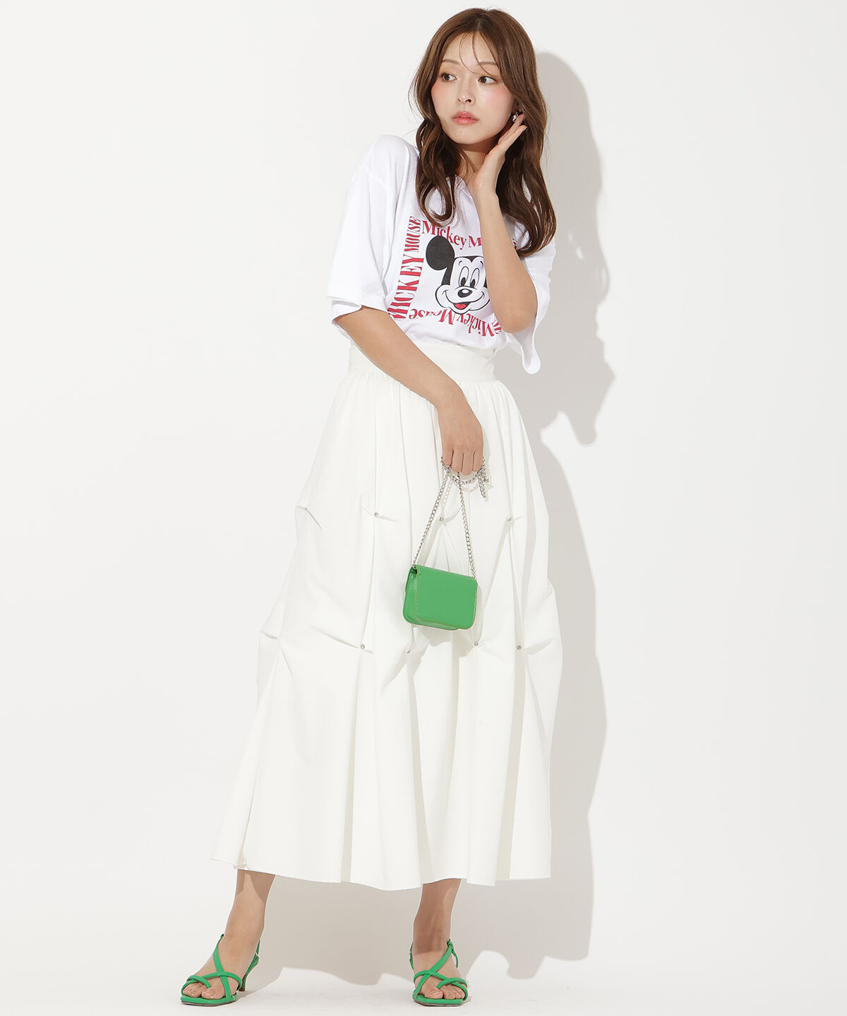 アンドクチュール「ビジューバルーンティアードスカート」|フレア|