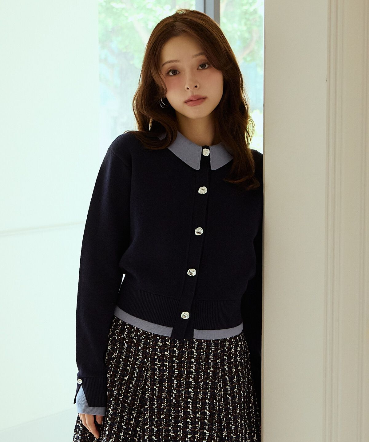 アンドクチュール「レイヤードライクニットカーデ」|カーディガン|