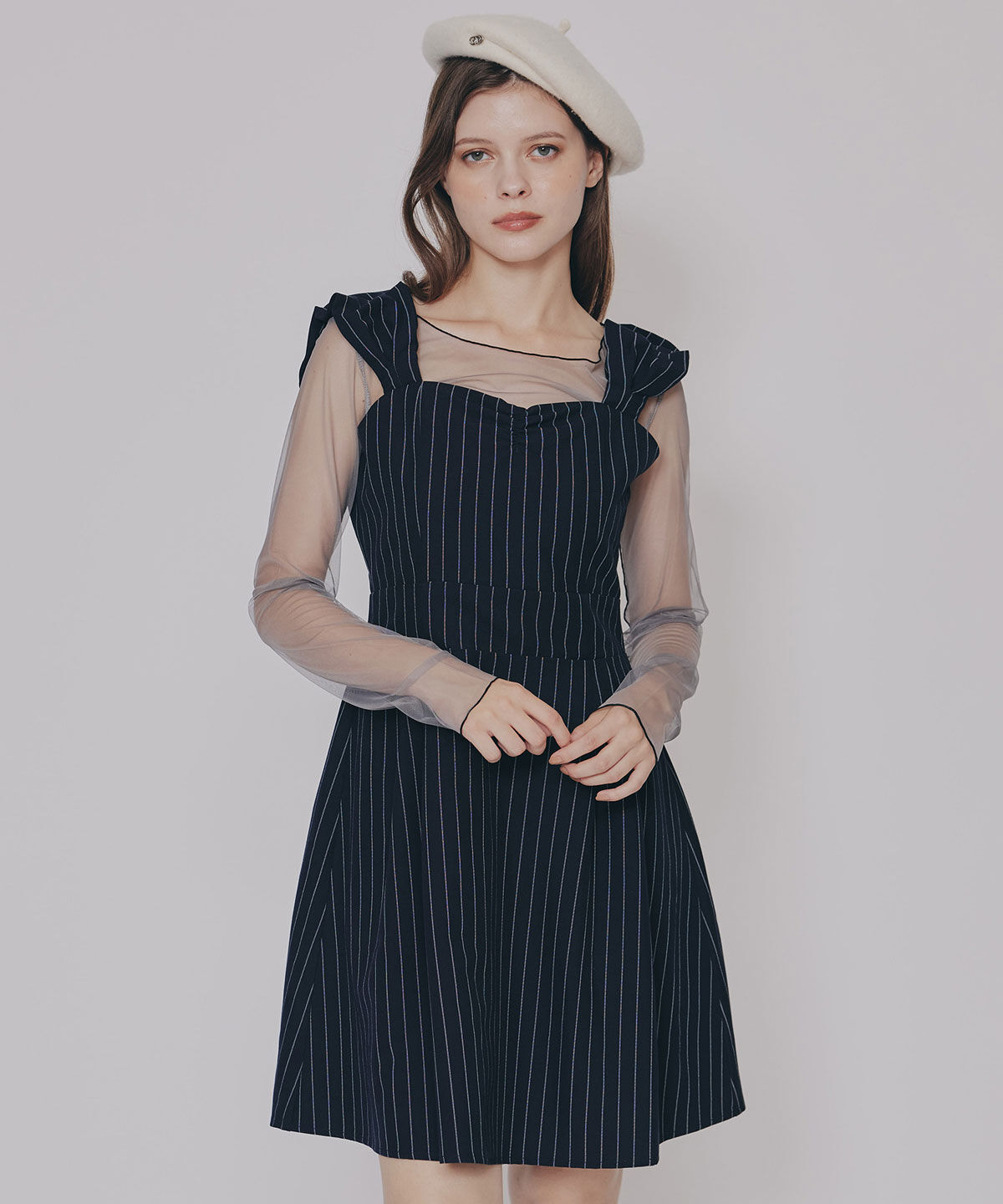 REDYAZEL「ストライプ2WAYフレアミニワンピース」|ワンピース|