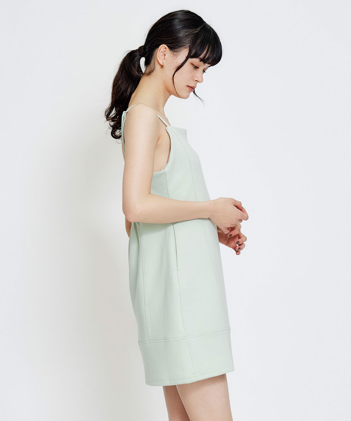 REDYAZEL「バイカラーステッチカットミニワンピース」|ワンピース|