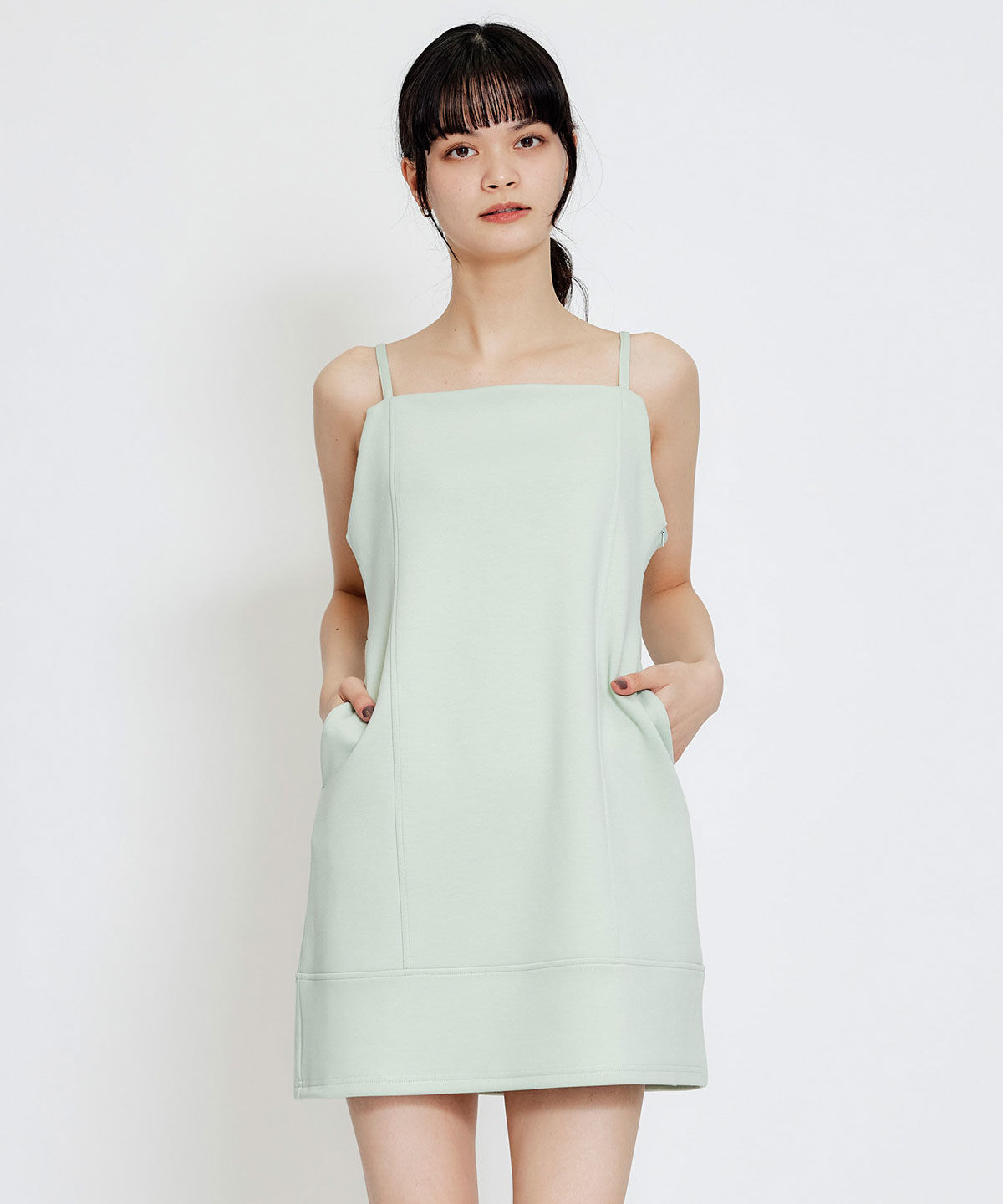 REDYAZEL「バイカラーステッチカットミニワンピース」|ワンピース|