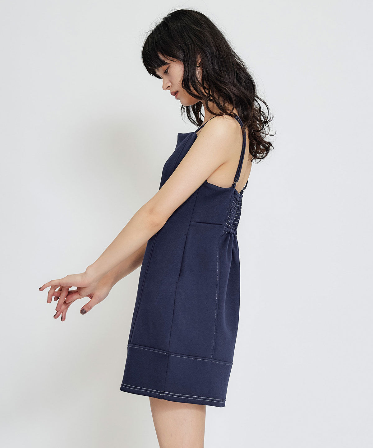 REDYAZEL「バイカラーステッチカットミニワンピース」|ワンピース|