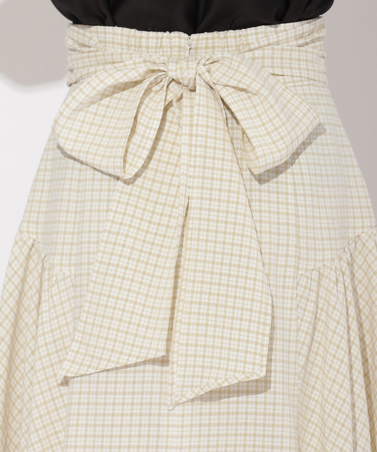WILLSELECTION「ギャザー切替ギンガムフレアスカート」|フレア|