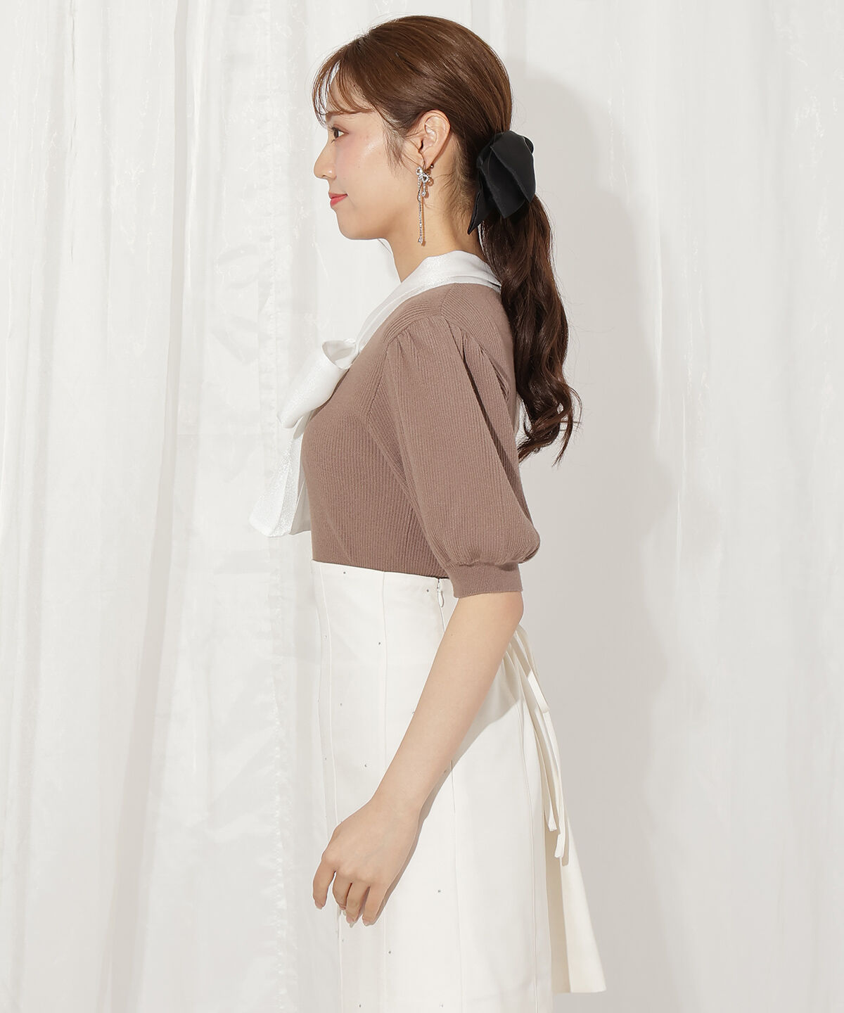 WILLSELECTION「シアーリボンパフニット」|ニット・セーター|