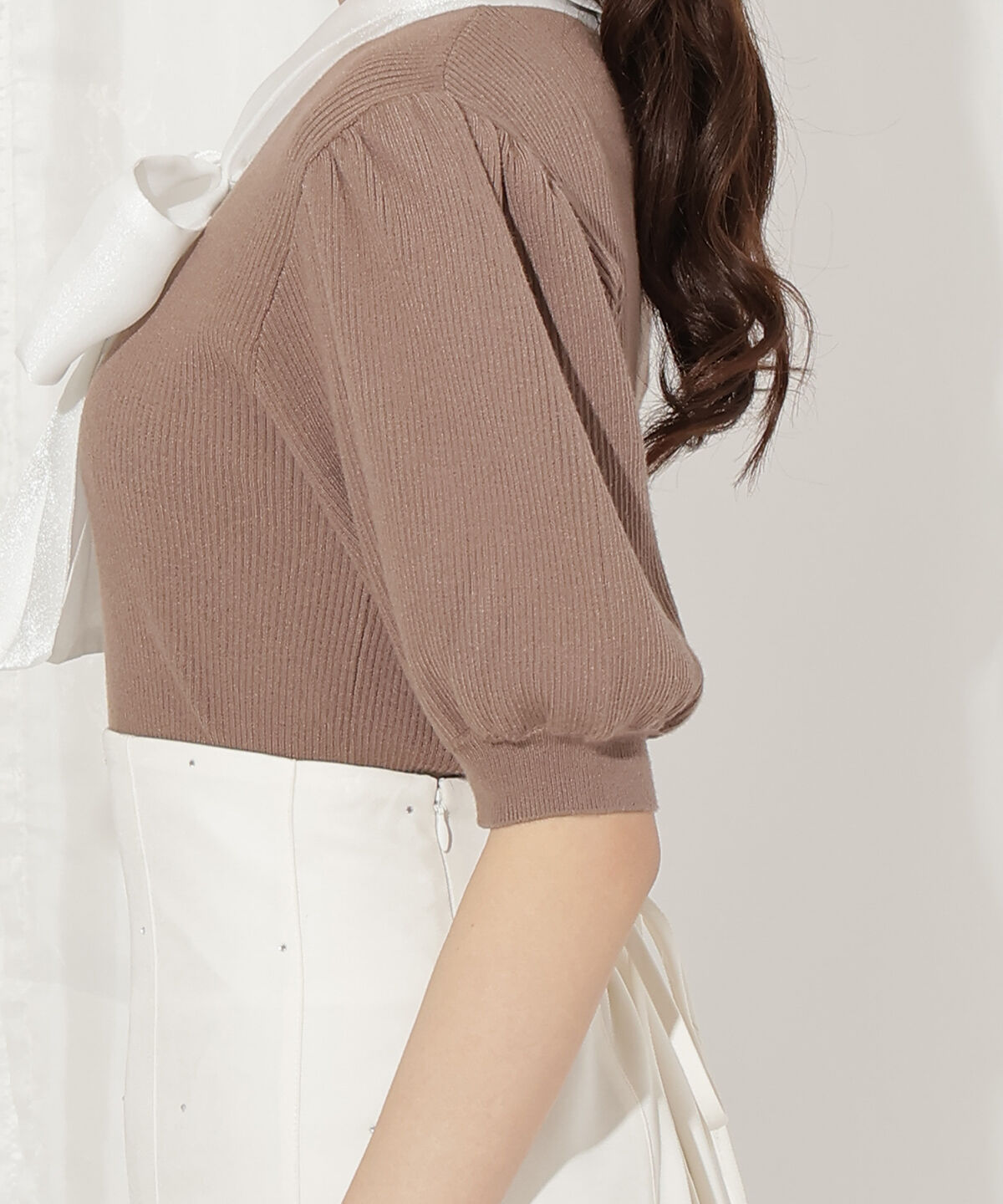 WILLSELECTION「シアーリボンパフニット」|ニット・セーター|