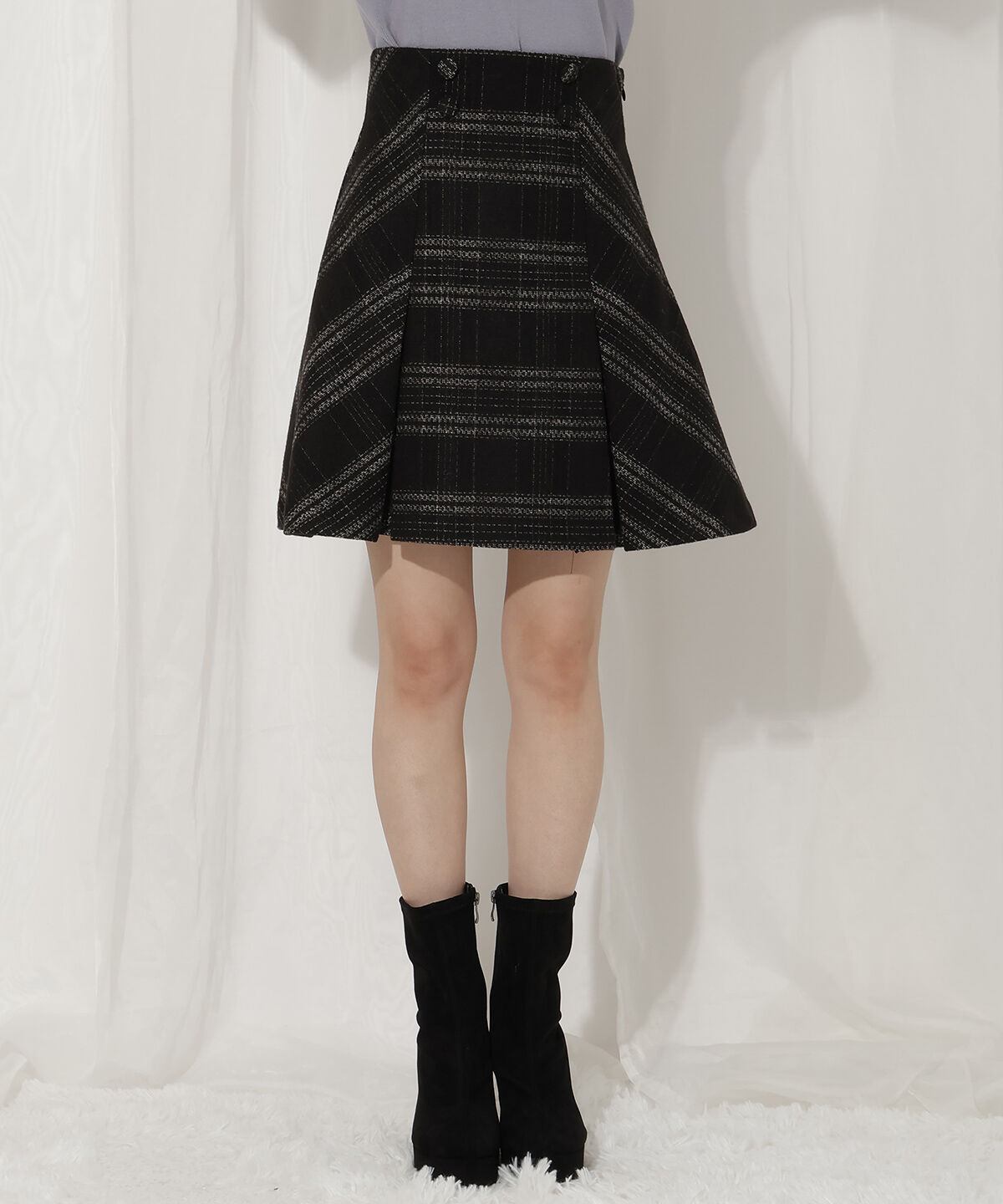WILLSELECTION「ウールライクチェックスカート」|台形|