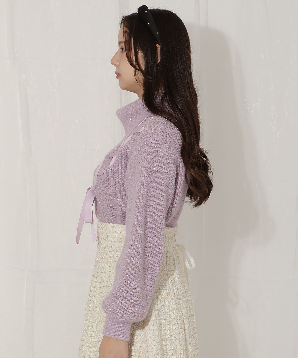 WILLSELECTION「レースアップタートルニット」|ニット・セーター|