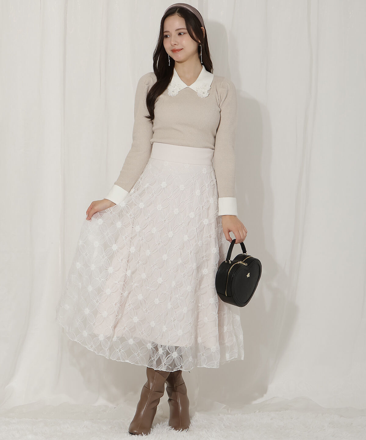 WILLSELECTION「フラワーチュールフレアスカート」|フレア|