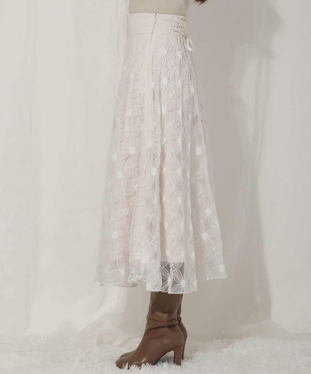 WILLSELECTION「フラワーチュールフレアスカート」|フレア|