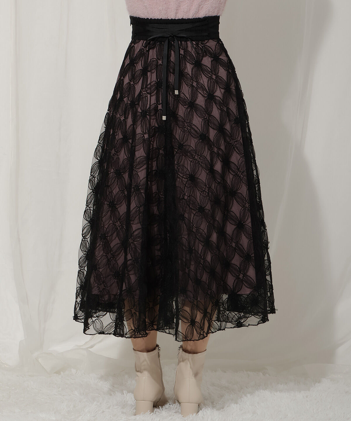 WILLSELECTION「フラワーチュールフレアスカート」|フレア|