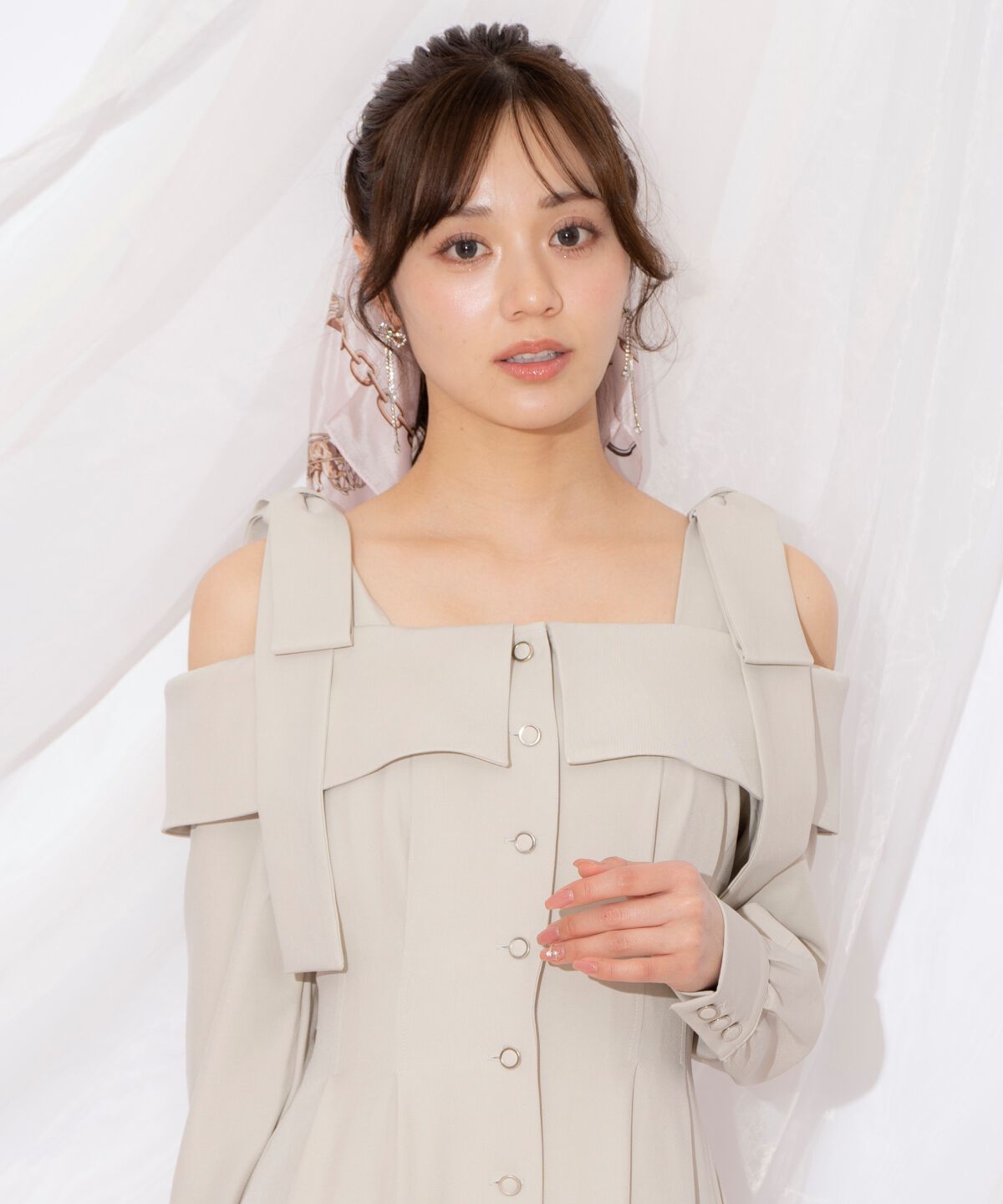 WILLSELECTION「ショルダーリボンタックウエストシャツワンピース」|ワンピース|