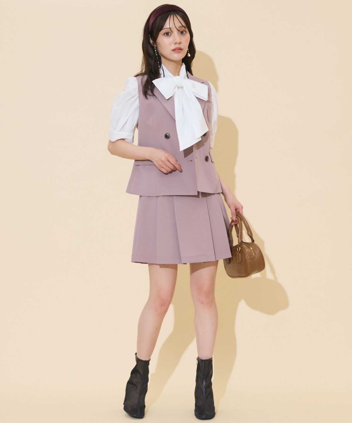 WILLSELECTION「ハイウエストプリーツミニスカート」|フレア|