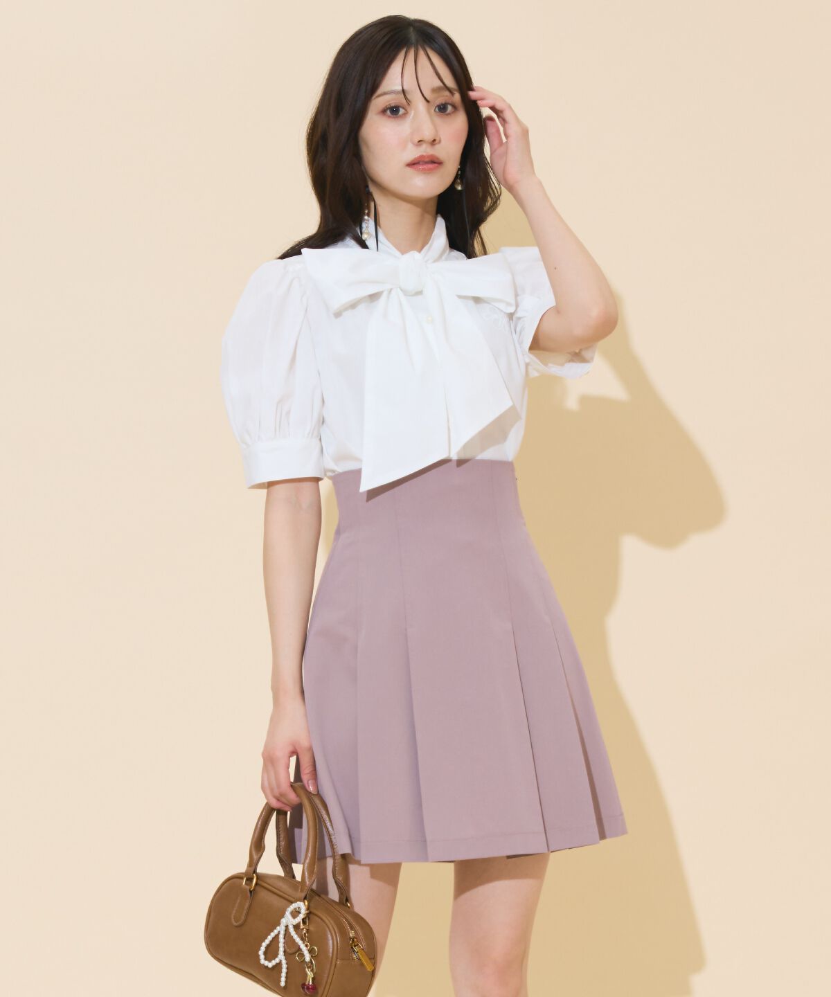 WILLSELECTION「ハイウエストプリーツミニスカート」|フレア|