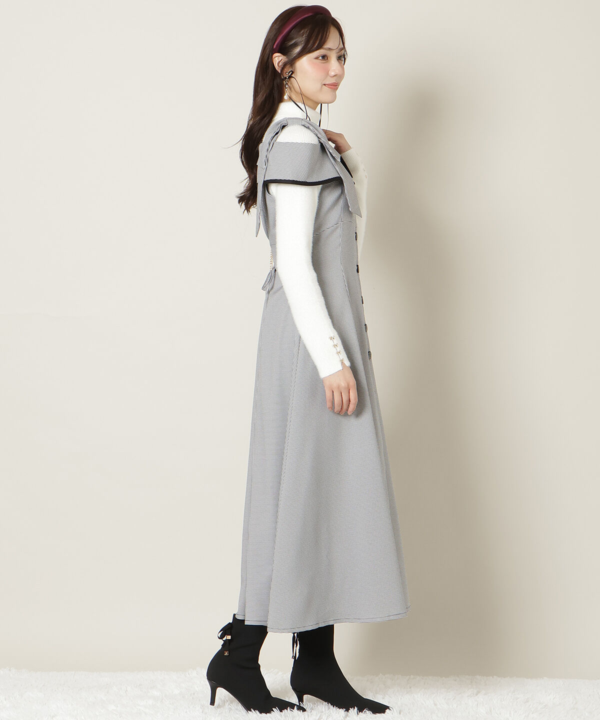 WILLSELECTION「アシンメトリーリボンショルダーワンピース」|ワンピース|