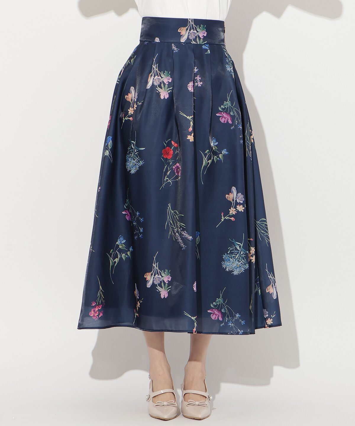 WILLSELECTION「ボタニカルフラワーシアータックスカート」|フレア|