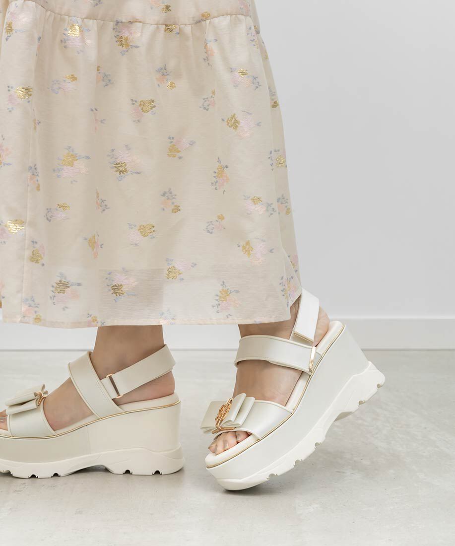  「モノグラムリボンボリュームスポーツサンダル」|サンダル|