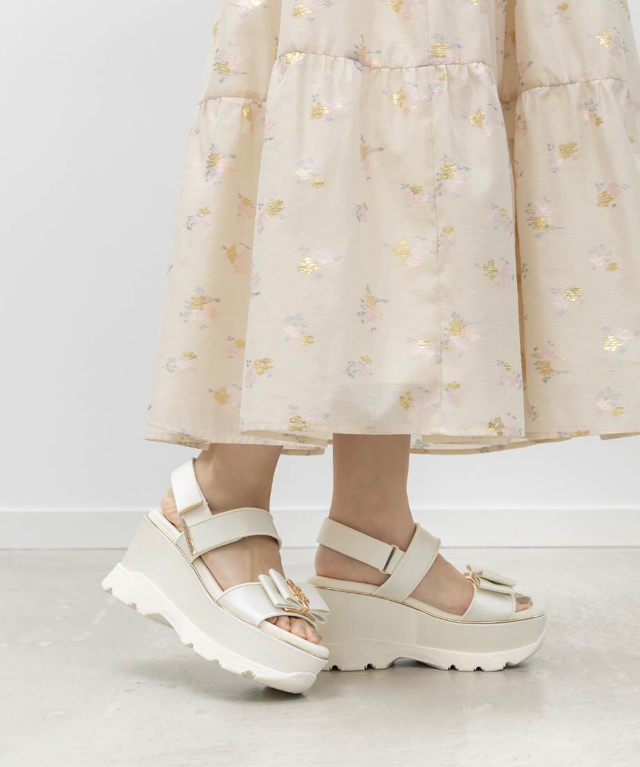  「モノグラムリボンボリュームスポーツサンダル」|サンダル|