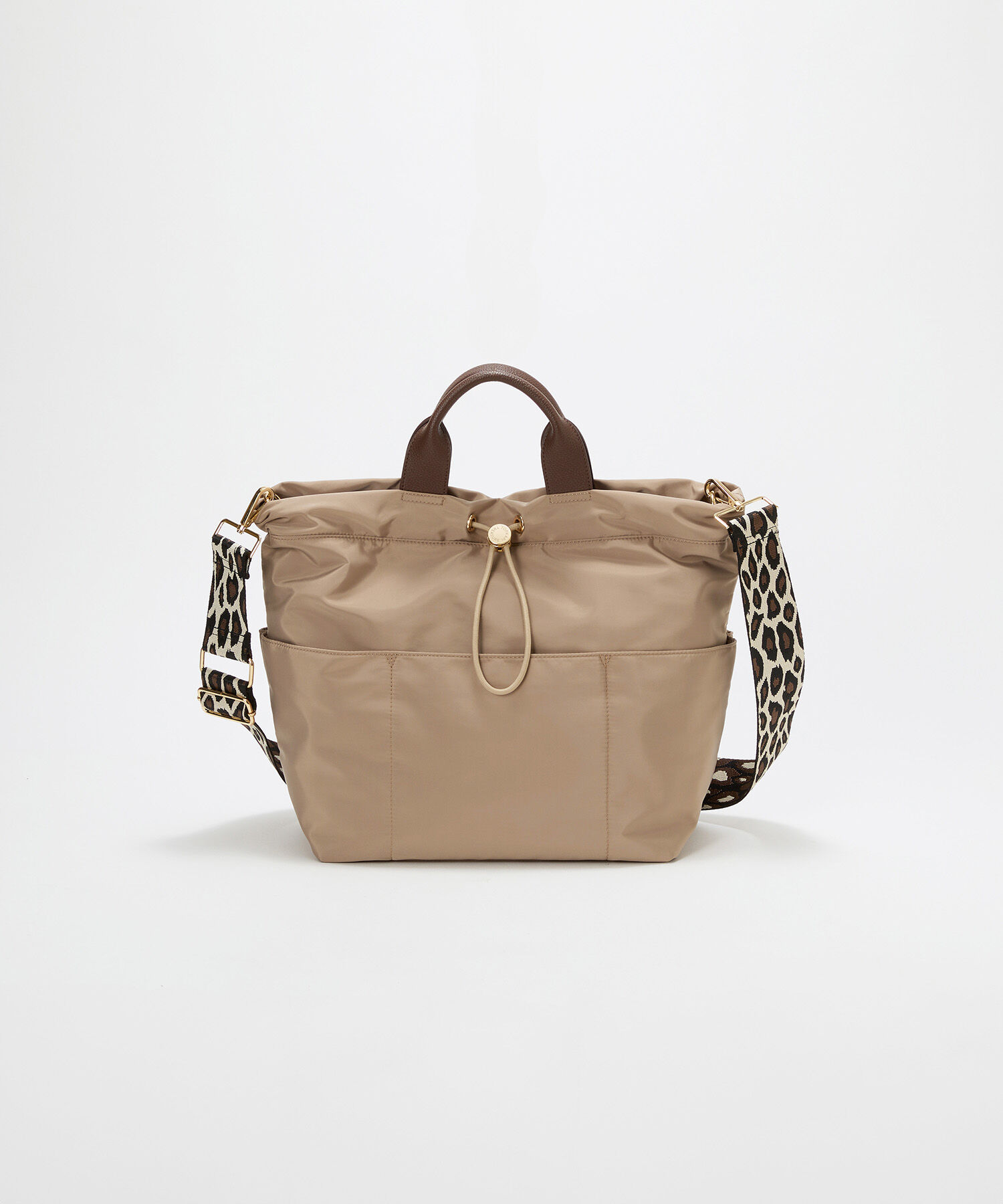 TOPKAPI TREASURE「【TREASURE TOPKAPI】ナイロン パターンベルト付き 2way トートバッグ / 8ポケット」|トートバッグ|ベージュ