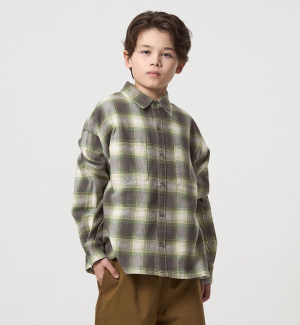 UNITED ARROWS green label relaxing「オンブレチェック シャツ / キッズ  100cm-160cm」|シャツ・ブラウス|