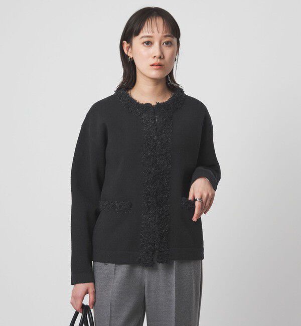 UNITED ARROWS green label relaxing「ブークレ&times;フリンジ カーディガン ウォッシャブル」|カーディガン|