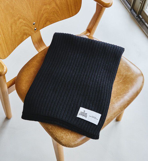 UNITED ARROWS green label relaxing「ハミルトン ウール ナイロン リブマフラー」|マフラー|BLACK