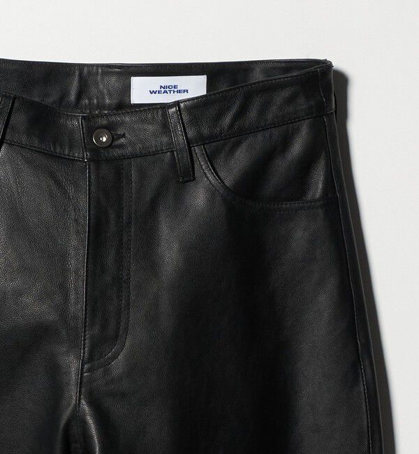 NICE WEATHER「＜NICE WEATHER＞バッファローレザー 5ポケットパンツ」|チノ|