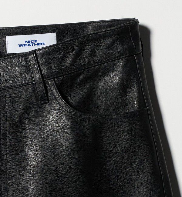 NICE WEATHER「＜NICE WEATHER＞バッファローレザー 5ポケットパンツ」|チノ|