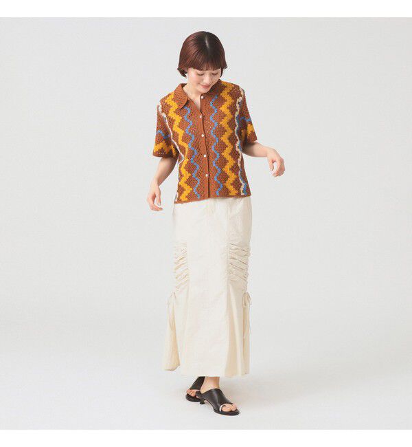 Ray BEAMS 「ウェーブ ストライプ ニット シャツ」|ニット・セーター|