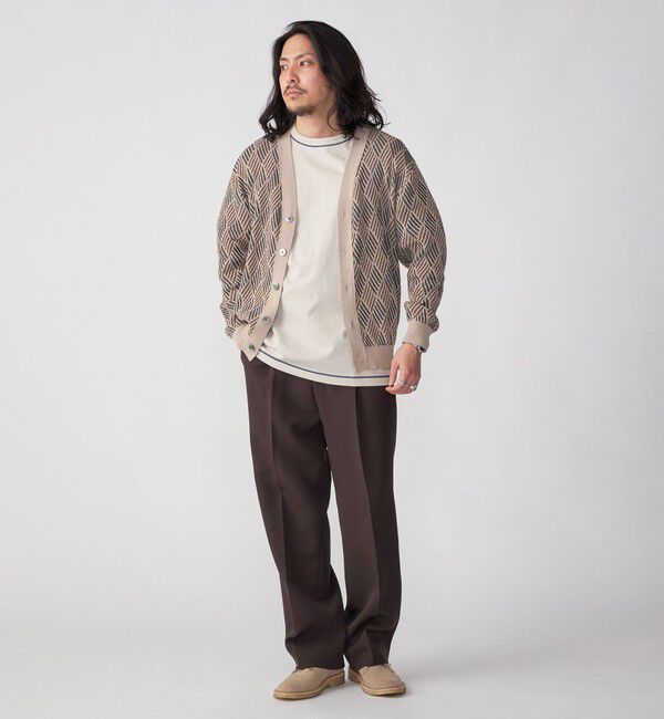 SHIPS「SHIPS: 〈手洗い可能〉ジオメトリック ジャカード カーディガン」|カーディガン|