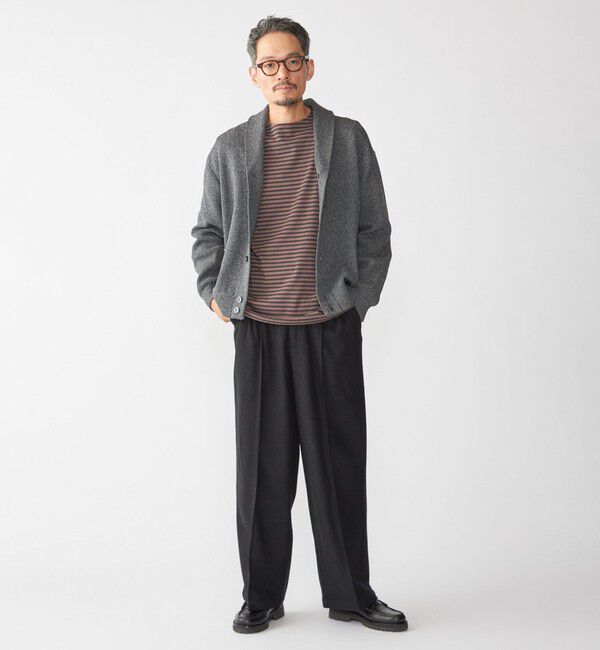 SHIPS「SHIPS:〈手洗い可能〉ミックス ポリ ショールカラー ニット カーディガン」|カーディガン|