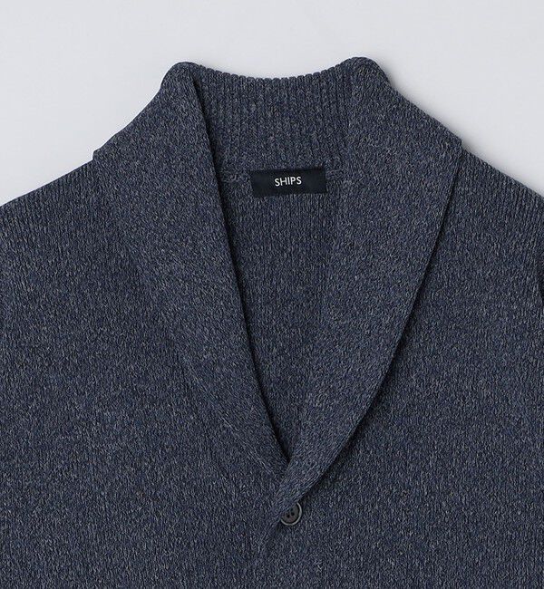 SHIPS「SHIPS:〈手洗い可能〉ミックス ポリ ショールカラー ニット カーディガン」|カーディガン|
