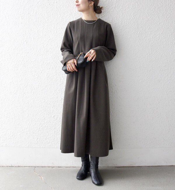 SHIPS any「SHIPS any: エア ニードル クルーネック タック フレア ワンピース」|ワンピース|