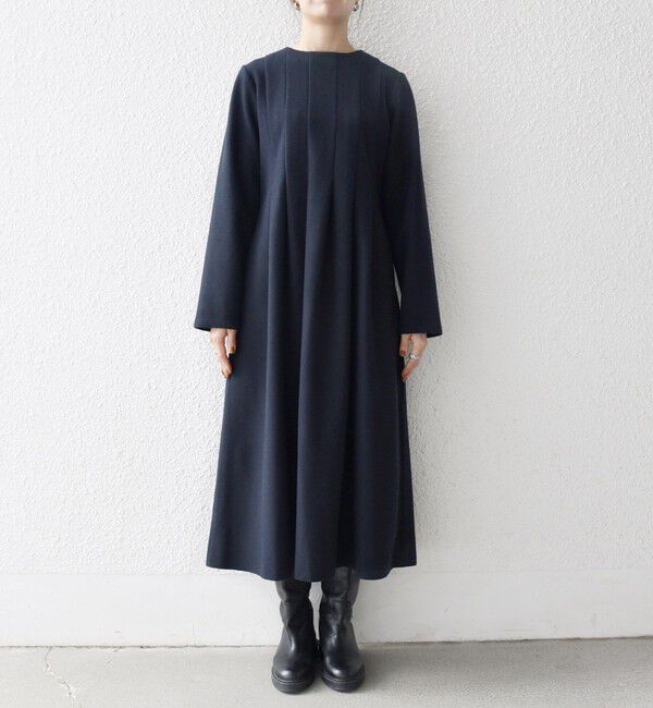 SHIPS any「SHIPS any: エア ニードル クルーネック タック フレア ワンピース」|ワンピース|