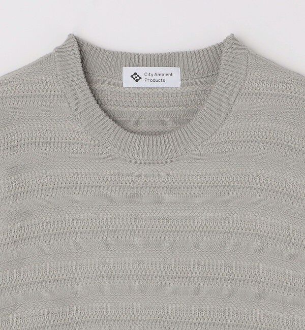 SHIPS「City Ambient Products: 〈手洗い可能〉7ゲージ ランダム ボーダー クルーネック ニット」|ニット・セーター|