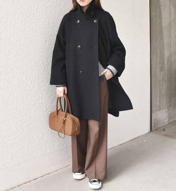 SHIPS Colors 「SHIPS Colors:SUPER100 ラグランスリーブ ダブルボタン コート◇」|ステンカラーコート|