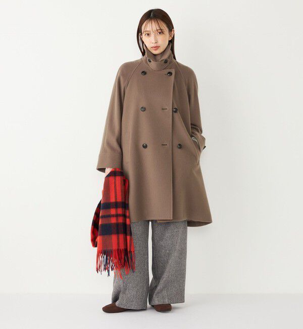 SHIPS Colors 「SHIPS Colors:SUPER100 ラグランスリーブ ダブルボタン コート◇」|ステンカラーコート|