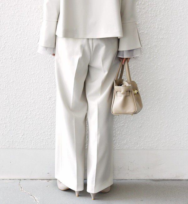 SHIPS for women「〈手洗い可能〉ダブル クロス セミ ワイド パンツ（セレモニー対応可）」|その他|