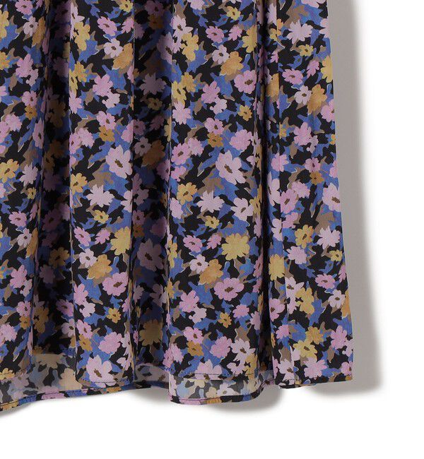 SHIPS for women「〈手洗い可能〉カッセン フラワー プリント ノースリーブ ワンピース」|ワンピース|